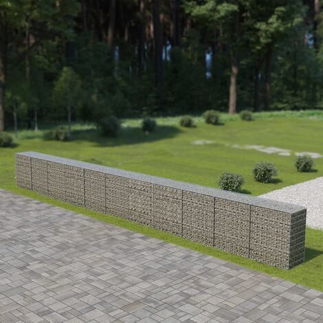 vidaXL Gabbione in Acciaio Zincato Coperto 900 x 50 x 100 cm