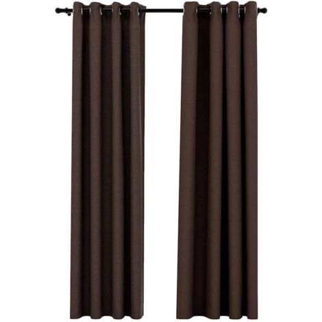 vidaXL Tende Oscuranti Effetto Lino con Occhielli 2 pz Talpa 140x245cm