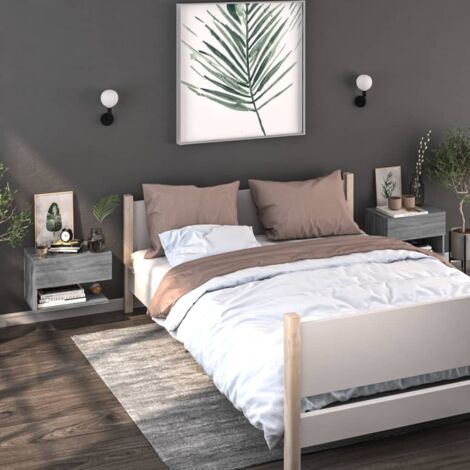 vidaXL Comodini a Muro 2 pz Grigio Sonoma - Ottimizza Spazio - 46x29,5x30 cm
