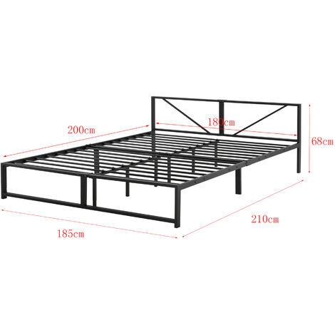 Letto in Metallo con Materasso a Schiuma Fredda 180 x 200 cm Letto  Matrimoniale/King Size