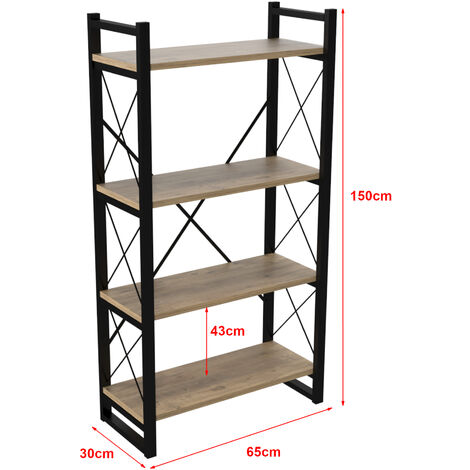 Scaffale a Terra 'Skørping' (AxLxP) 150 x 65 x 30 cm Libreria con 4 Ripiani  Mobile