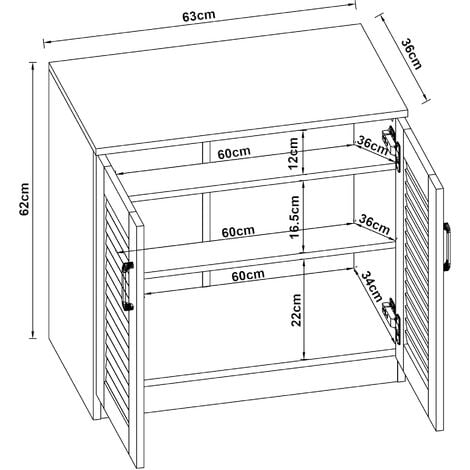 Armadio Scarpiera Mobile Portascarpe con 2 Ante a Persiana e Ripiani  Inclinati 62 x 63 x 36 cm MDF Wengè [en.casa] - [en.casa] - Idee regalo