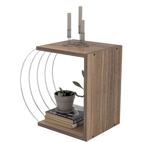 Tavolino Basso Da Salotto,Tavolino Da Caffè Bianco Lucido 50x30x50 Cm In Truciolato Bn45404 77467508