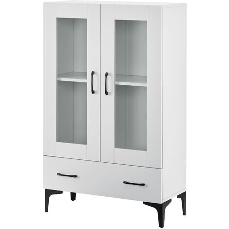 Armadio a Vetrata Søndersø Credenza con Vetrina 115 x 70 x 31 cm Bianco