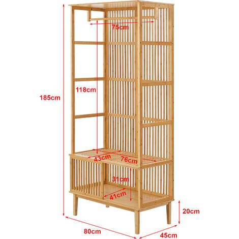Armadio 1 Anta - 180cm Con Cassetto, Scaffali Regolabili E Appendiabiti Armadio Guardaroba Con Ante - Foto 8