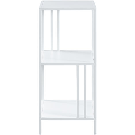 Scaffale Basso Kumlinge in Acciaio a 3 Ripiani Quadrati 80 x 35 x 35 cm  Bianco