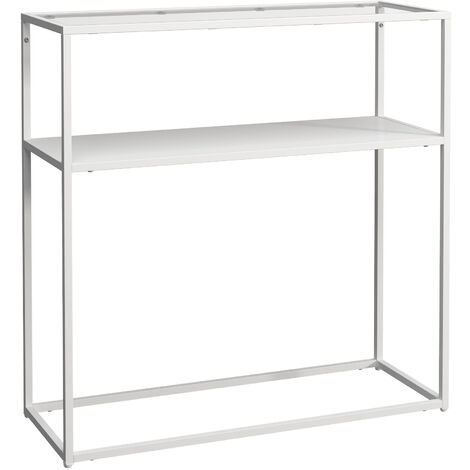 Tavolo Consolle In Legno Massello E Acciaio - Stile Industriale Vintage, 120x30x82 Cm, Nero