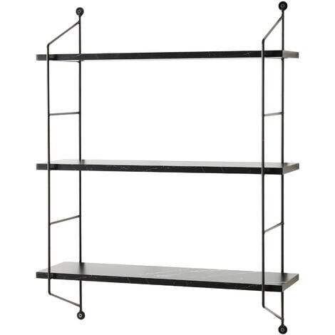 Scaffale da Parete Ösel a 3 Ripiani Regolabili 48 x 15 x 63.5 cm Effetto  Marmo