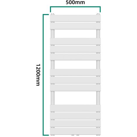 Scalda Asciugamani da Parete per Bagno Radiatore Scaldasalviette da Muro  120 x 40 cm Attacco Basso Centrale - Nero [neu.haus]