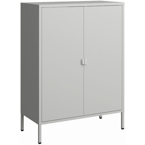 Armadio da Ufficio Hailuoto per Archivio 110 x 80 x 40 cm Acciaio Grigio  chiaro