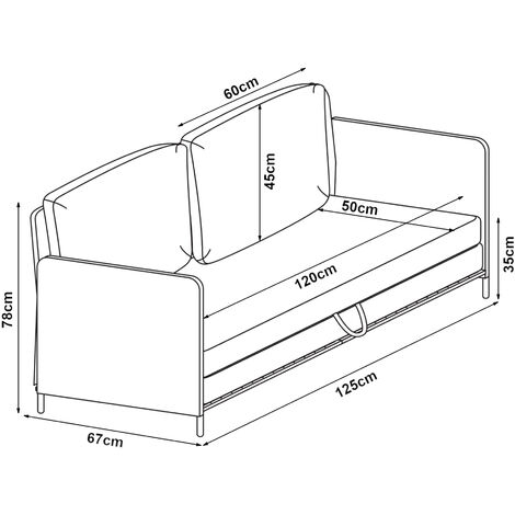 Divano Letto Estensibile Letto a Scomparsa 1 Piazza e Mezza 120 x 186 cm  Cuscini Schienali Posti di Seduta per 2 Persone Sofa Imbottita - Verde