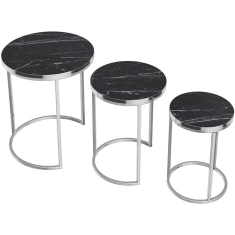 Set Di 3 Tavolini Nidificanti In Legno Massello Di Betulla, Gambe Affusolate, Design Mid-century, Misure Varie, Fatti A Mano - 4