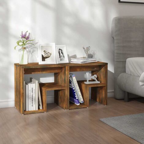 vidaXL Comodini Rovere Fumo 2 pz 40x30x40 cm in Legno Multistrato