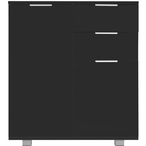 Credenza con Finitura Lucida in Legno Cassetti e Ante Design Moderno vari colori colore : nero