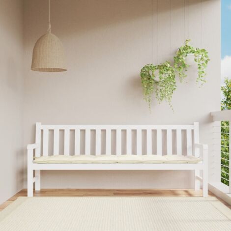 vidaXL Cuscino per Panca Bianco Crema 200x50x7 cm in Tessuto