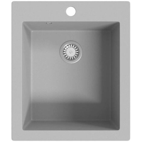 vidaXL Lavandino da Cucina Granito solo Lavello ad Incasso Grigio