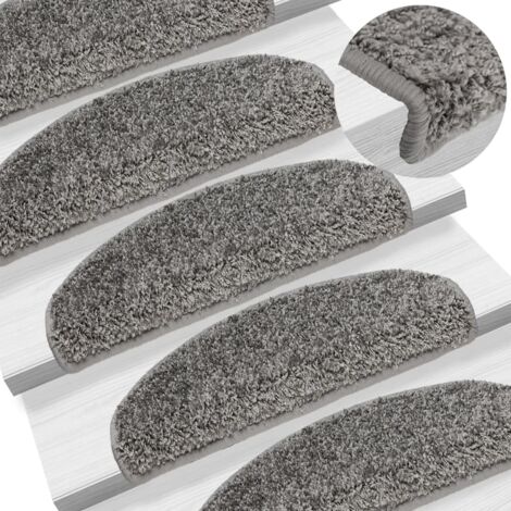 vidaXL Tappetini per scale 10 pz 65x21x4 cm Grigio Semicircolari Grandi