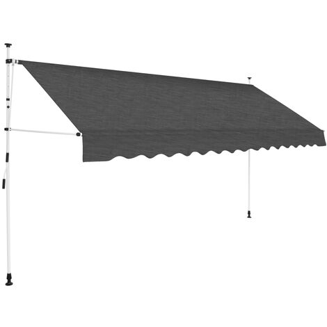 vidaXL Tenda da Sole Retrattile Manuale 400 cm Antracite