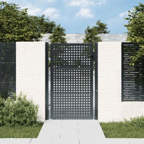 vidaXL Cancello da giardino antracite 105x125 cm in acciaio