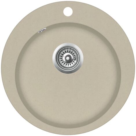 Lavello da Cucina in Granito Vasca Singola Rotondo vari colori colore : BEIGE