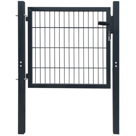 vidaXL Cancello da Giardino 2D (Singolo) Grigio Antracite 106 x 130 cm
