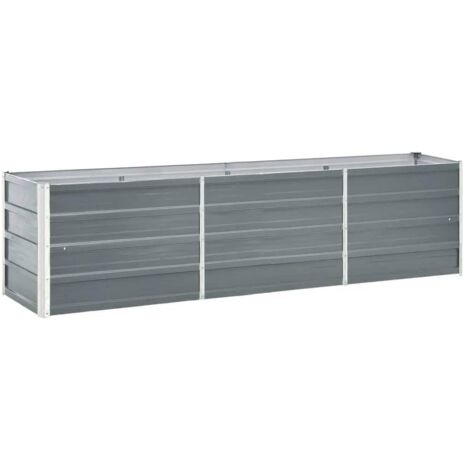 Letto Rialzato in Acciaio Zincato 240x40x45 cm Grigio