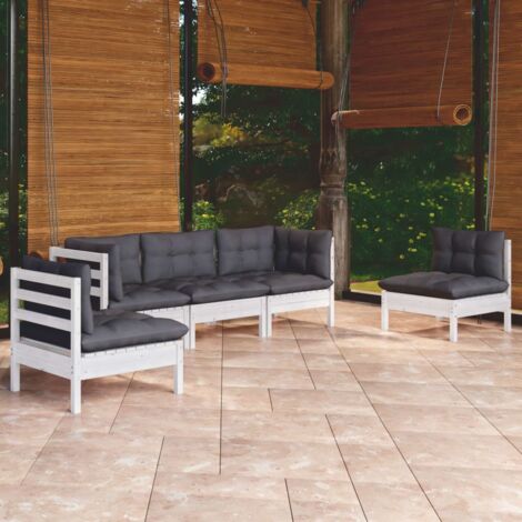 vidaXL Set Salotto da Giardino 5pz con Cuscini Legno Massello di (1/5)