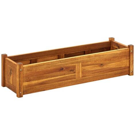 vidaXL Letto Rialzato da Giardino in Legno di Acacia 100x30x25 cm