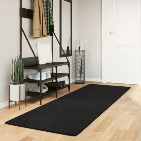 vidaXL Tappeto a Pelo Corto HUARTE Morbido e Lavabile Nero 80x250 cm