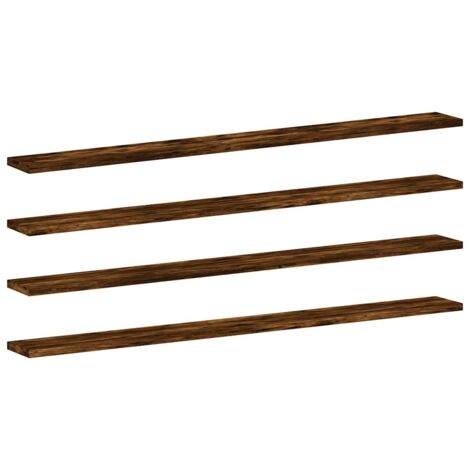 Mensole Parete 4pz Rovere Fumo 100x10x1,5 cm Legno Multistrato vidaXL