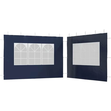 vidaXL Parete per Tendostruttura 2 pz con Finestra in PE Blu