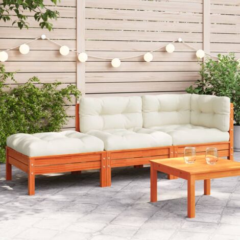 vidaXL Divano da Giardino con Cuscini e Poggiapiedi 3 Posti (1/5)