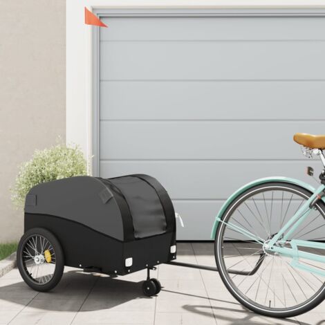 Rimorchio da Bici Nero 45 kg in Ferro vidaXL 865873