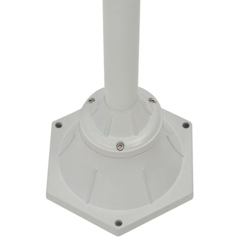 Lampione da Giardino E27 220 cm Alluminio 2 Lampade Bianco