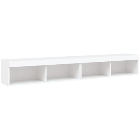 Mobili Porta TV con Luci LED 2 pz Bianchi 100x30x30 cm vidaXL