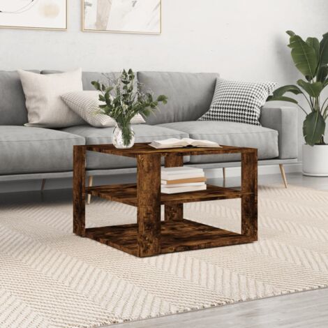 vidaXL Tavolino Salotto Rovere Fumo 59,5x59,5x40 cm Legno Multistrato