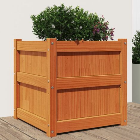 vidaXL Fioriera Giardino Marrone Cera 50x50x50 cm Legno Massello