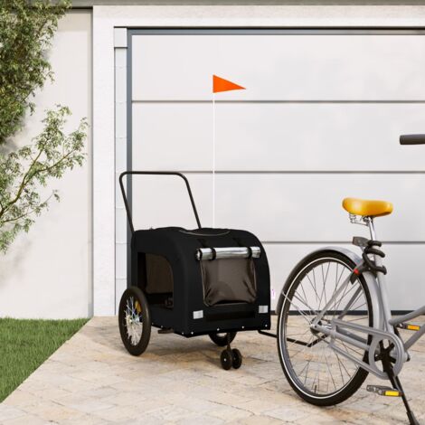 vidaXL Rimorchio da Bici per Animali Nero Oxford e Ferro