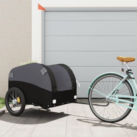 Rimorchio da Bici Nero 45 kg in Ferro vidaXL 282534