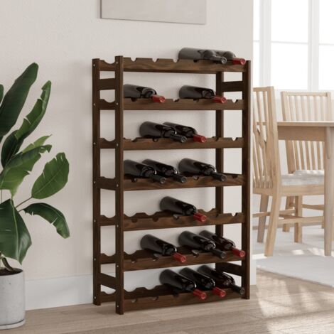 vidaXL Portabottiglie per 42 Bottiglie Marrone Legno Massello di Pino