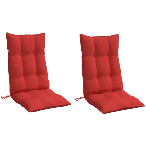 vidaXL Cuscini per Sedia con Schienale Alto 2 pz Rosso Tessuto
