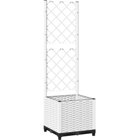 Fioriera da Giardino con Graticcio Bianco 40x40x136 cm PP vidaXL