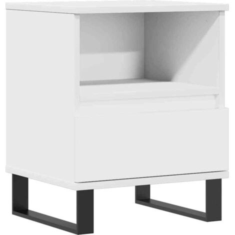 vidaXL Comodino Bianco 40x35x50 cm in Legno Multistrato