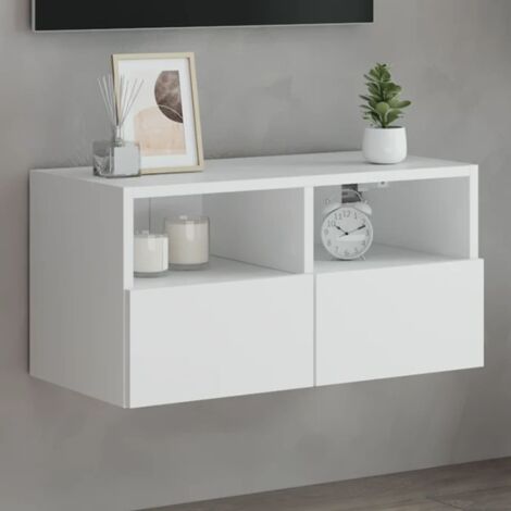 vidaXL Mobile TV a Parete Bianco 60x30x30 cm in Legno Multistrato