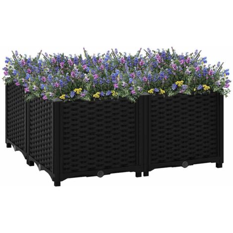 vidaXL Fioriera Rialzata 80x80x38 cm in Polipropilene