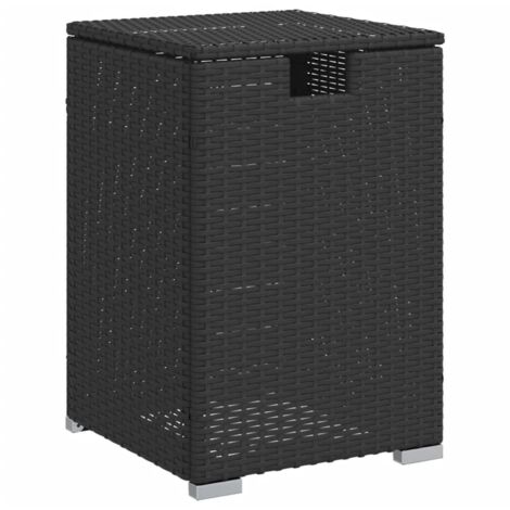 Tavolo Copri Serbatoio Propano Nero 40x40x60 cm in Polyrattan vidaXL