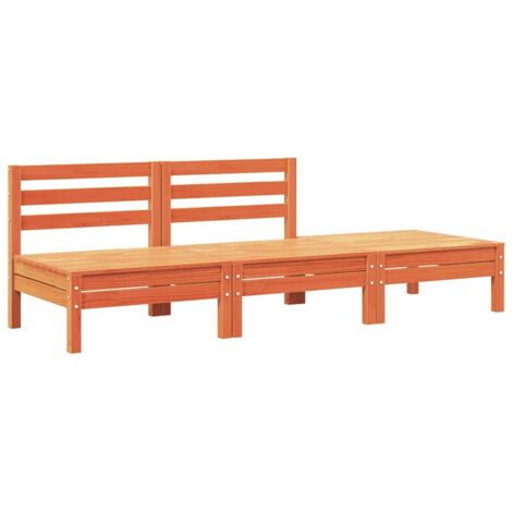 vidaXL Divano da Giardino a 3 Posti Marrone Cera Legno Massello