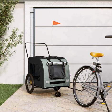 Furniture Limited - Rimorchio da Bici per Animali Nero e Grigio