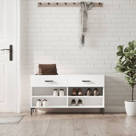 Panca Porta Scarpe OAKHAM In Bambù 119,4 Cm: 3 Ripiani Regolabili, Contiene 12 Paia, Portata 150kg, Per Ingresso