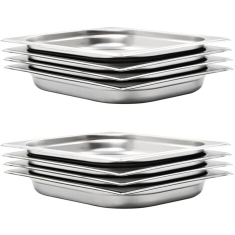 Contenitori Gastronorm 8 pz GN 1/2 40 mm in Acciaio Inox vidaXL